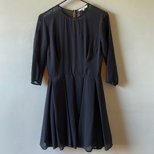 BB Dakota Mesh Fit-and-Flare Black Dress